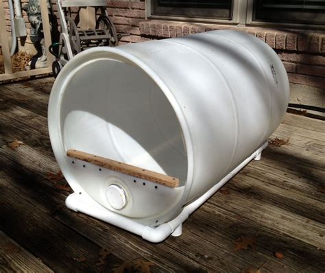 50 gallon metal drum dog house|plastic barrel dog house ideas.